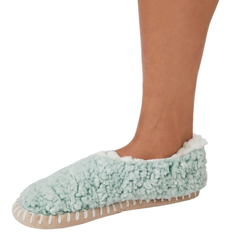 FREE PEOPLE Sherpa Ballerina Slippers in “Lime”